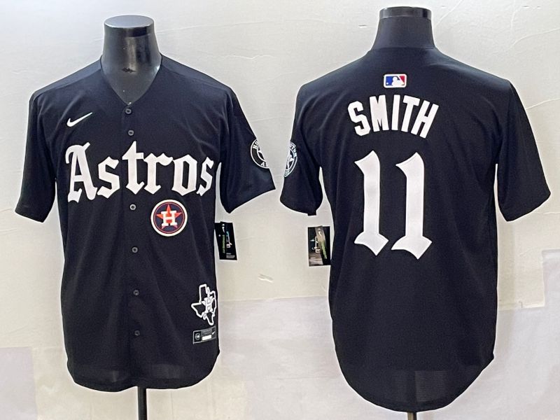 Men 2025 Houston Astros #11 Smith Black Five generations Joint Name Nike MLB Jersey style 46